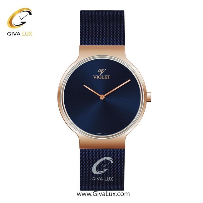 ساعت مچی اورجینال مردانه ویولت VIOLET رزگلد | سرمه ای| سرمه ای| کد رفرنس 0568/2